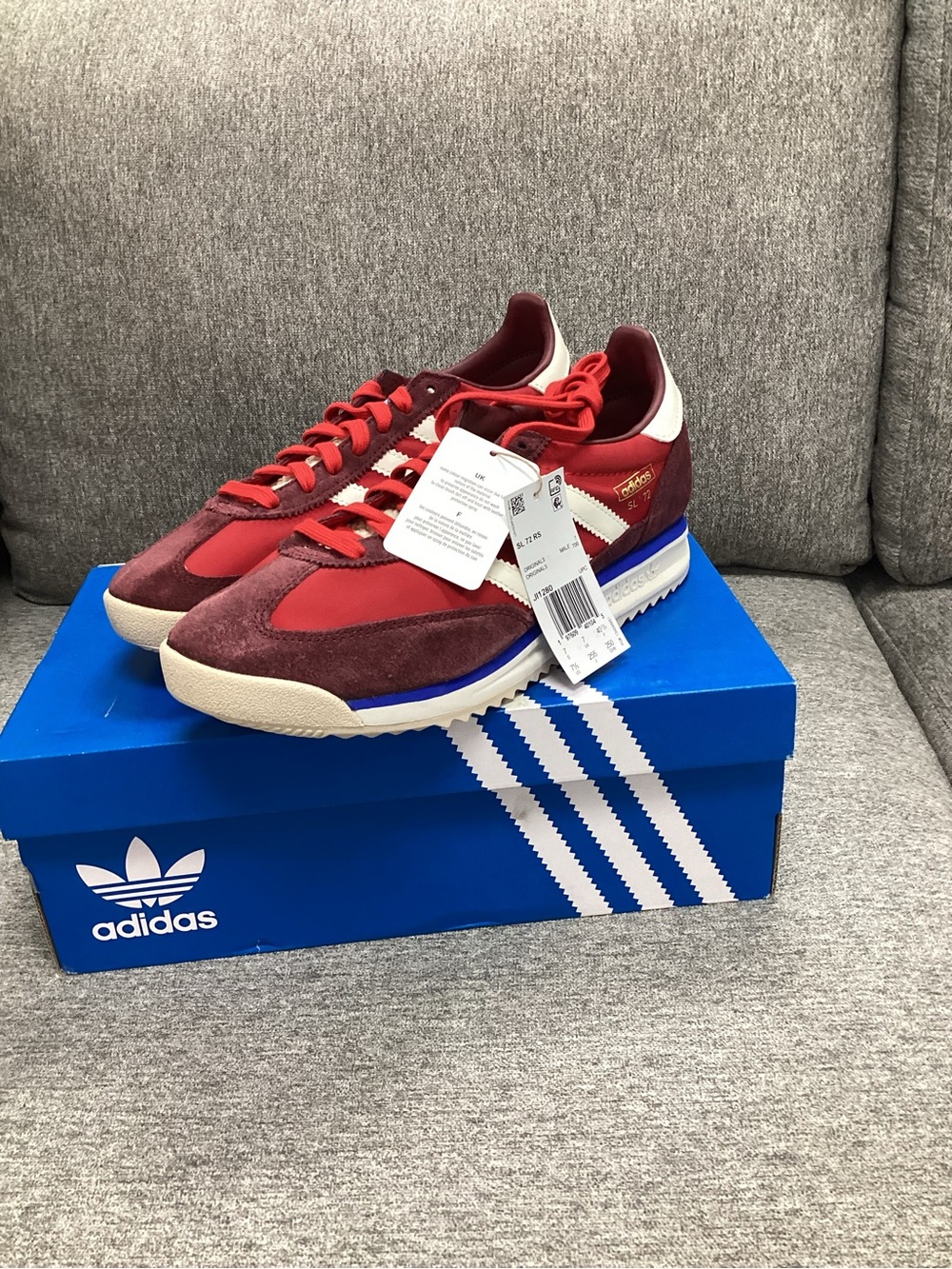 adidas Burgundy and Cream Retro Trainer